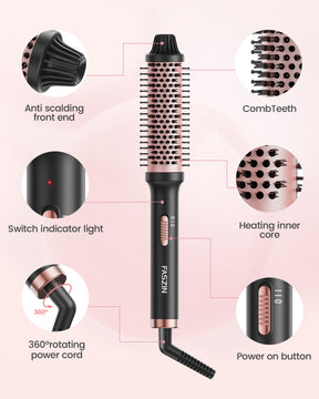 Faszin Negative Ion Single Thermal brush 38mm, 30s Fast Heat Up, Hair Curler Curling Tool,  Easy To Use Hair Styling Tool for Gift