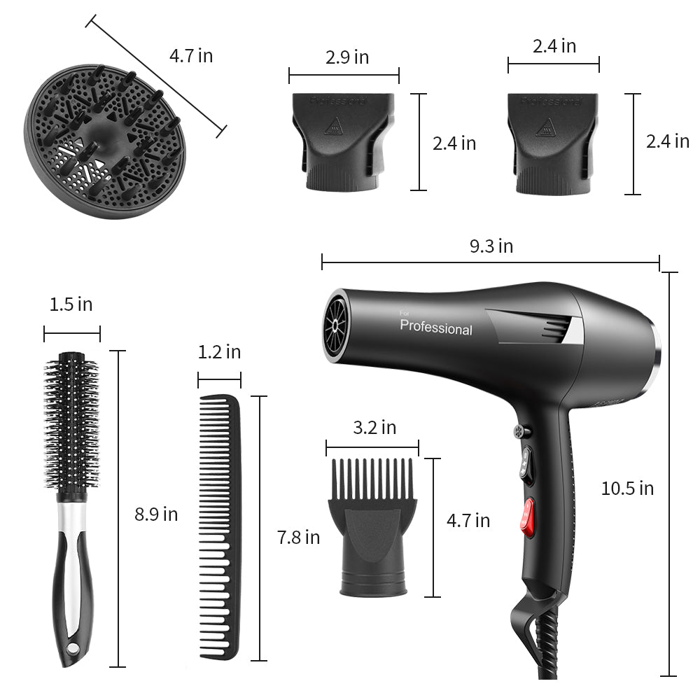 Faszin StormQuik M100 Ionic Salon Hair Dryer With Diffuser
